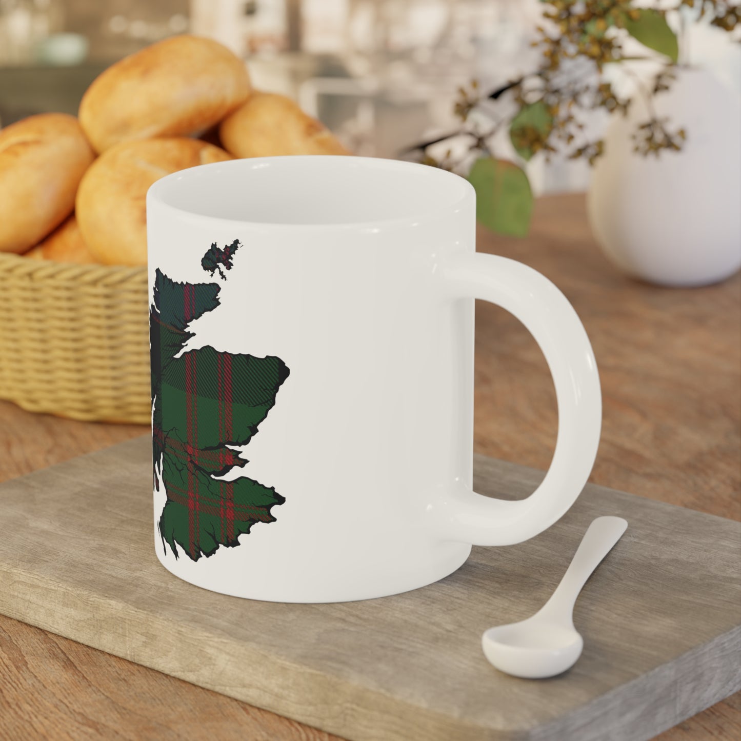 Scotland Tartan Map Mug - MacDonald Tartan, Various Sizes