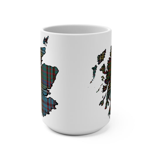 Scotland Map Mug 15oz, Anderson Tartan