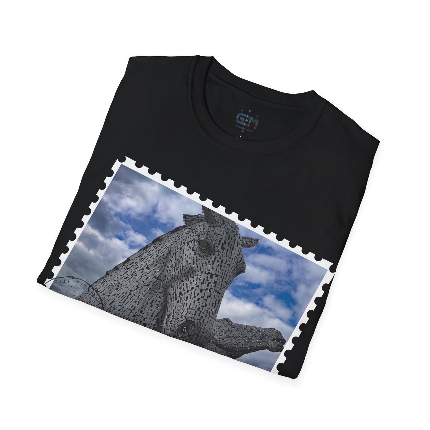 تي شيرت Postcard Kelpies Photo Softstyle، تي شيرت للجنسين، قميص اسكتلندا، ألوان مختلفة