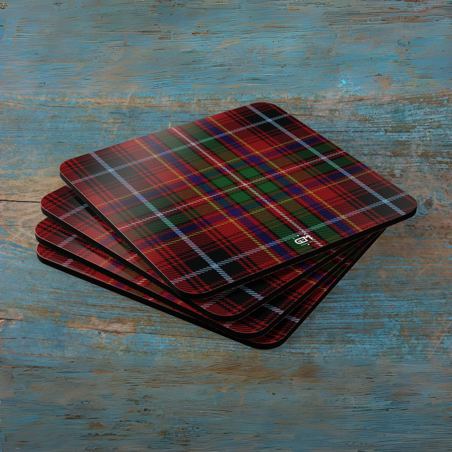 Scottish Tartan Cork Coaster Set (G-L)