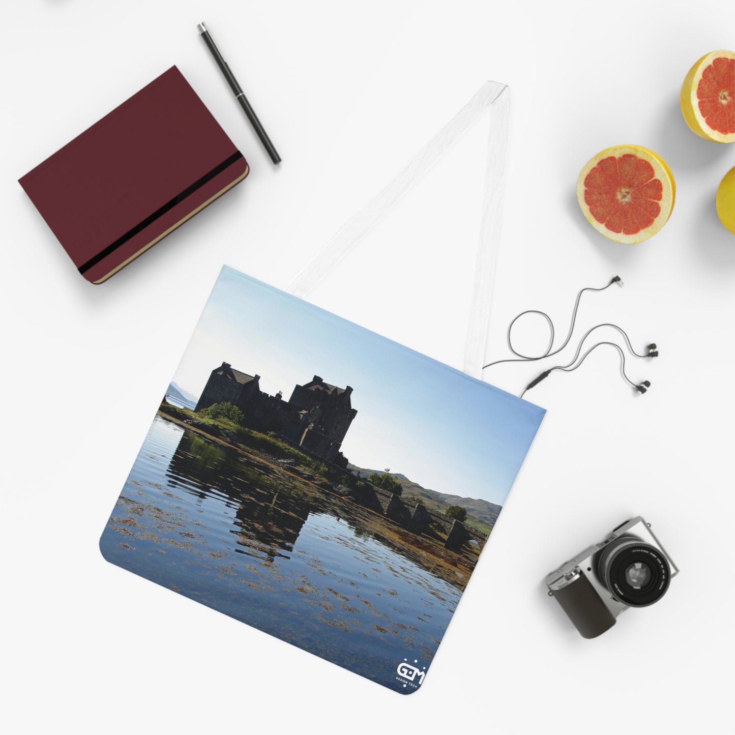 Sac fourre-tout à bandoulière avec photo du château d'Eileen Donan