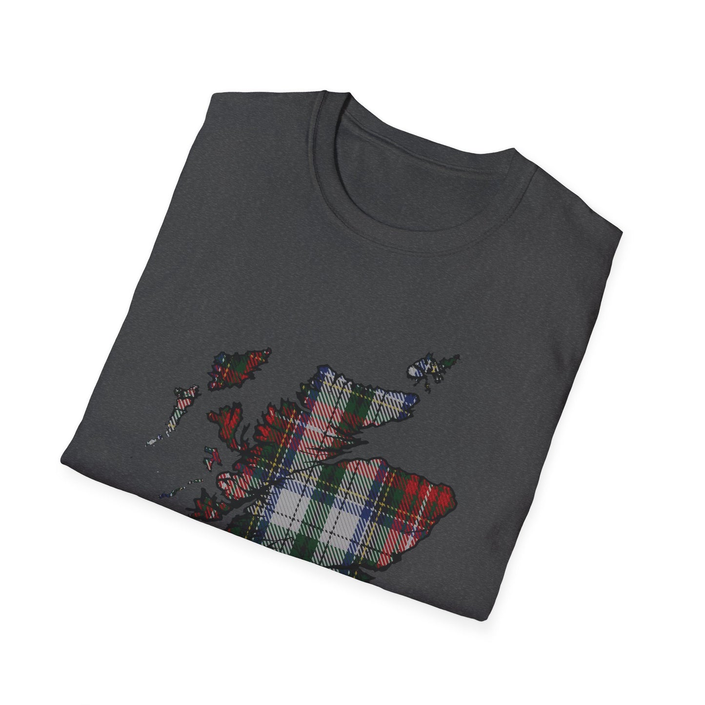 Tartan Scotland Map Softstyle Unisex T-Shirt - Stewart Tartan Tee