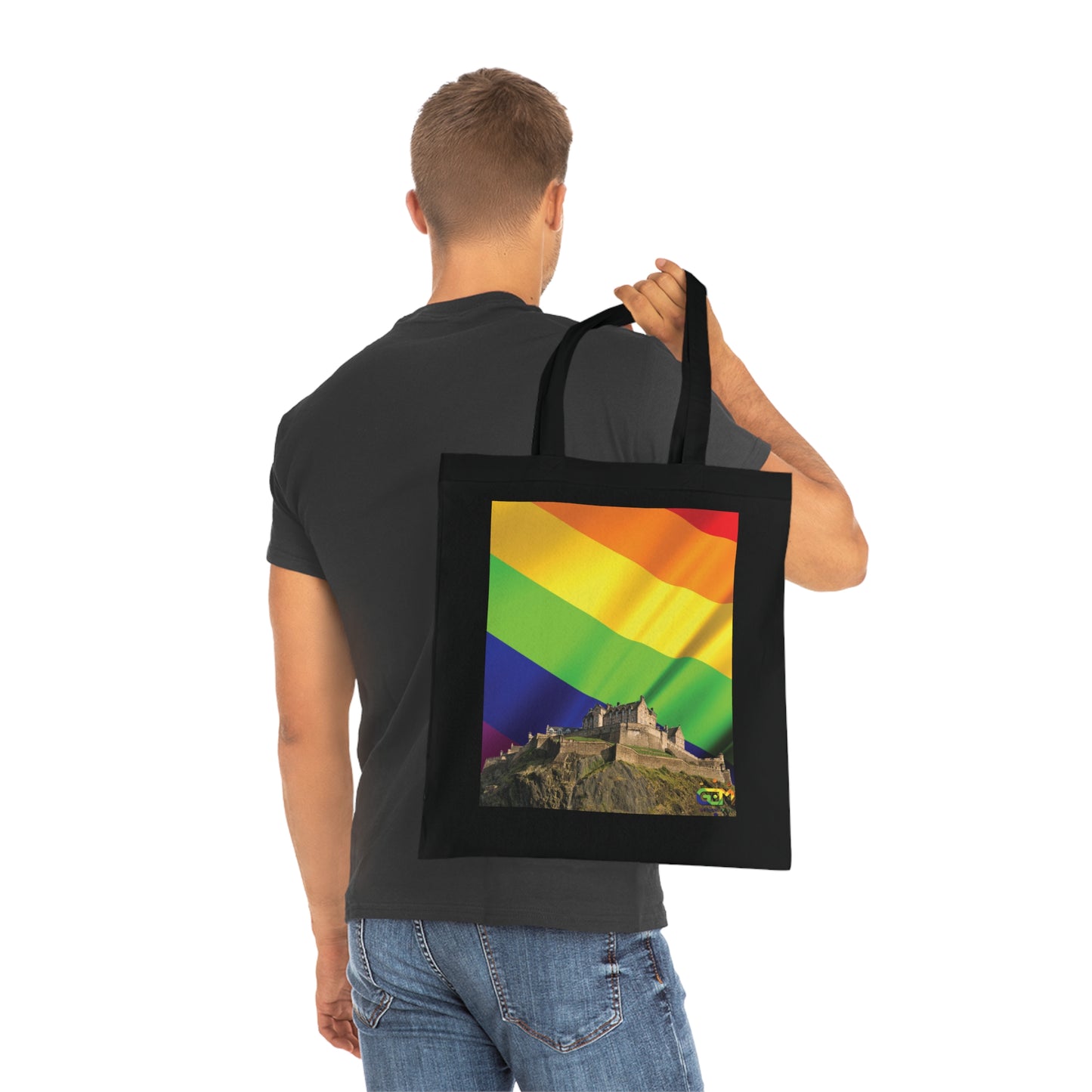 Ciel de drapeau de fierté du château d'Édimbourg Tote bag doublé