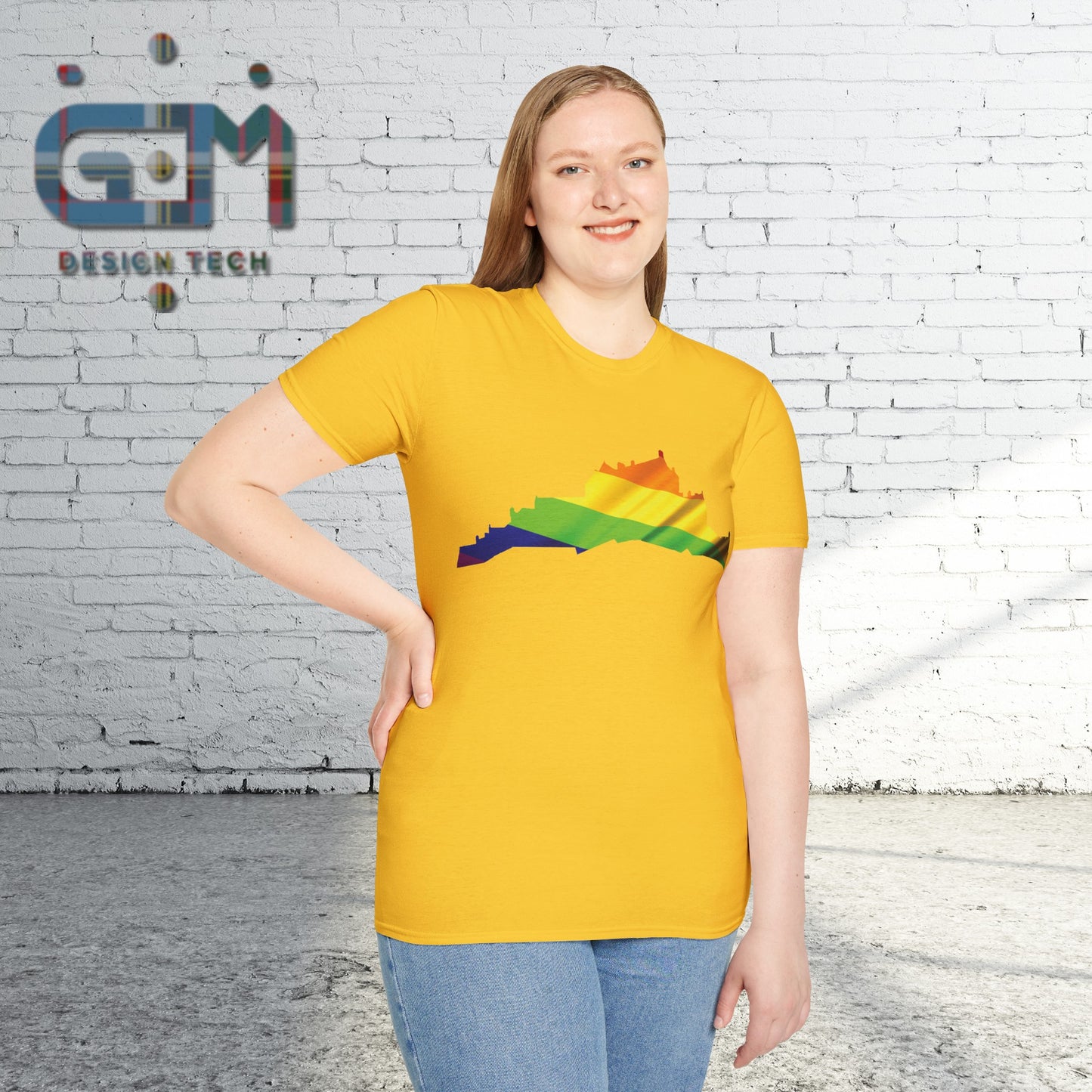 Edinburgh Castle Pride Flag Art Unisex T-Shirt