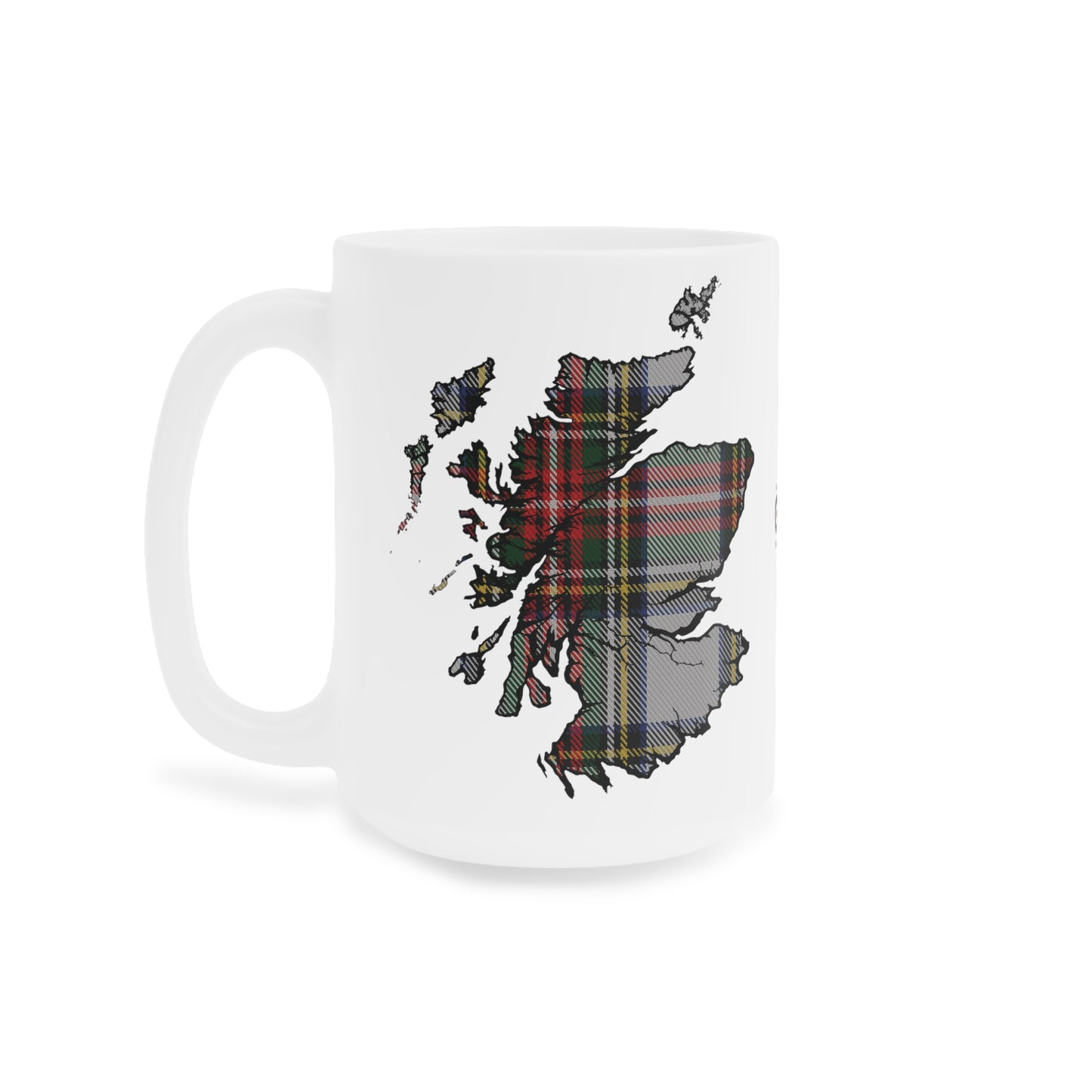 Scotland Tartan Map Mug - Stewart Dress Tartan, Various Sizes
