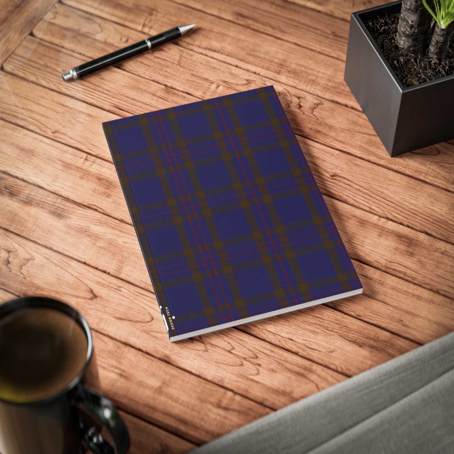 Carnet de notes A5 à couverture souple avec motif tartan écossais - Elliot