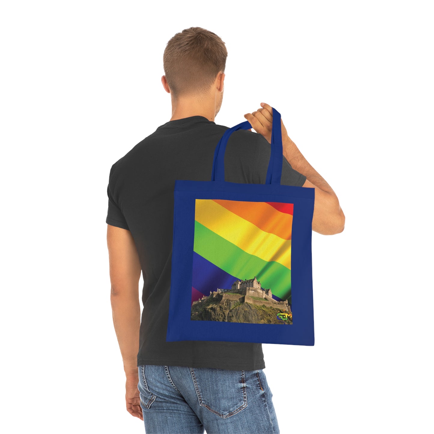 Ciel de drapeau de fierté du château d'Édimbourg Tote bag doublé
