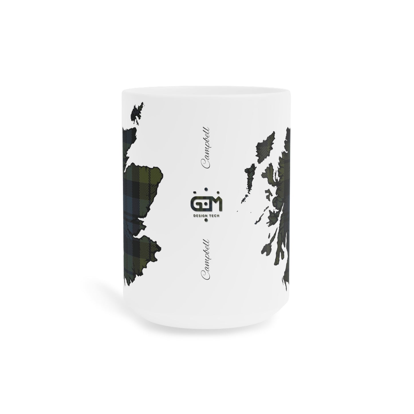 Scotland Tartan Map Mug - Campbell Tartan, Various Sizes