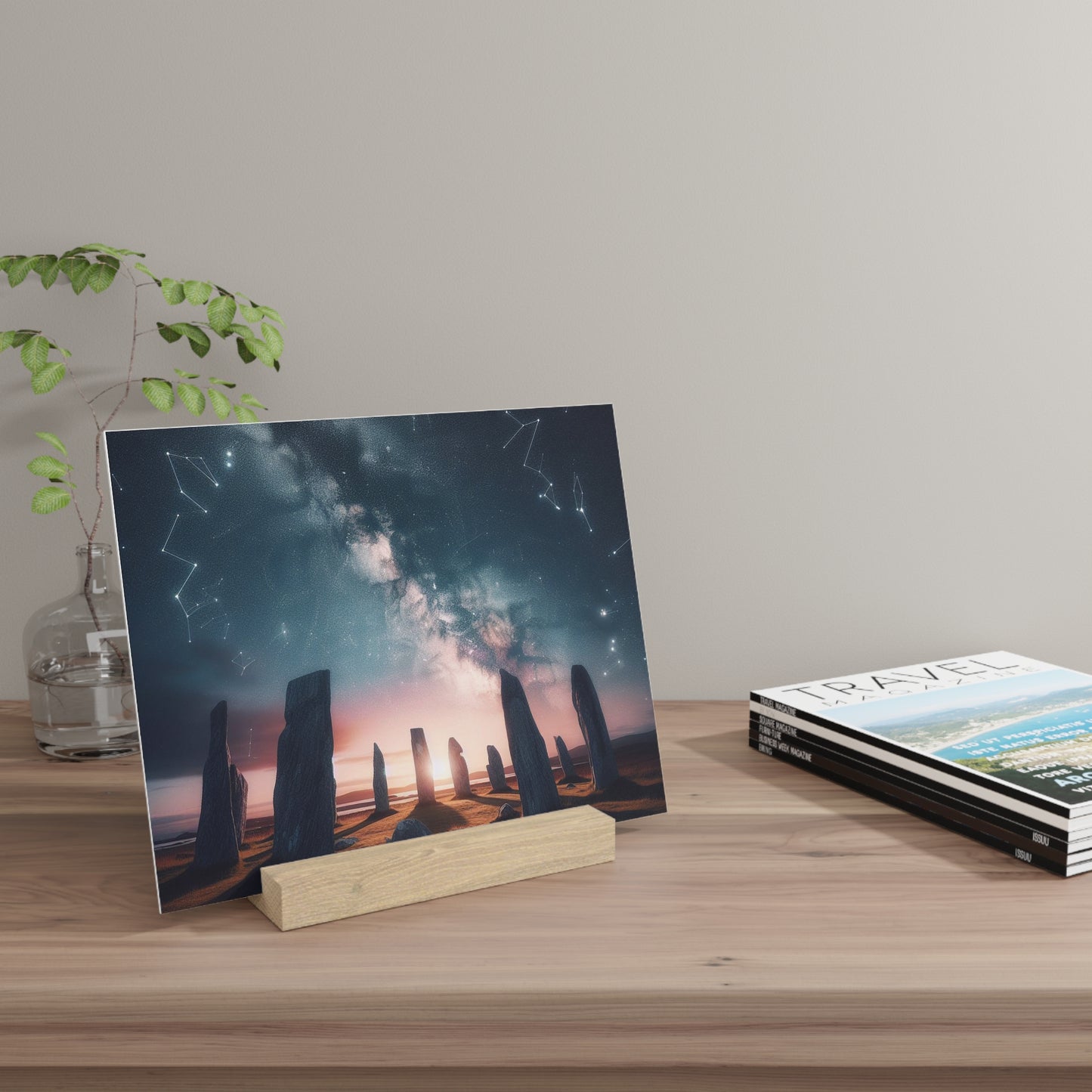 Scenic Collection Gallery Stand Callanish Standing Stones, Oak Picture Stand, Scotland Art, Scenery, Landmarks, Various Sizes
