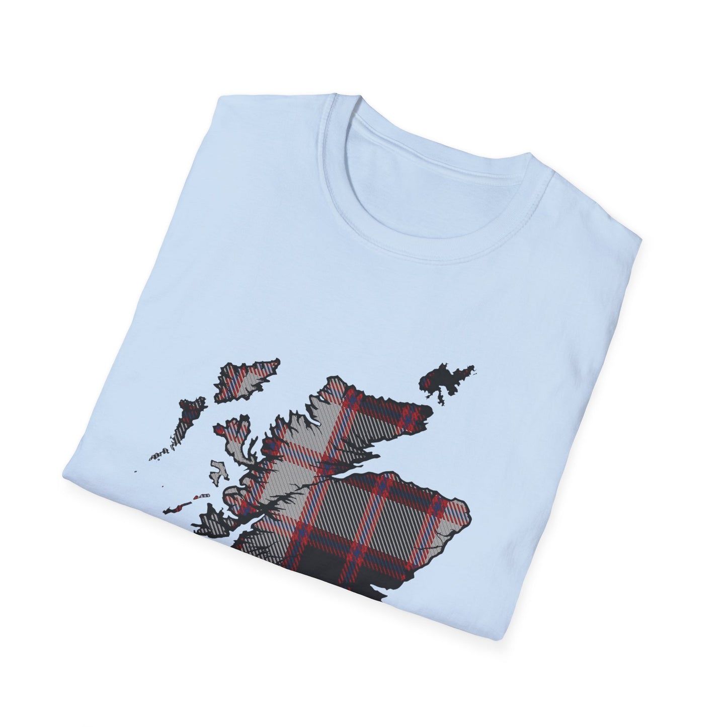 Tartan Scotland Map Softstyle Unisex T-Shirt - MacPherson Tartan Tee