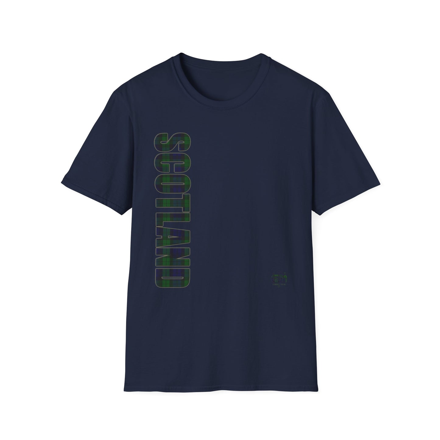Tartan Scotland Lettrage Softstyle T-shirt unisexe, Black Watch Tartan Tee
