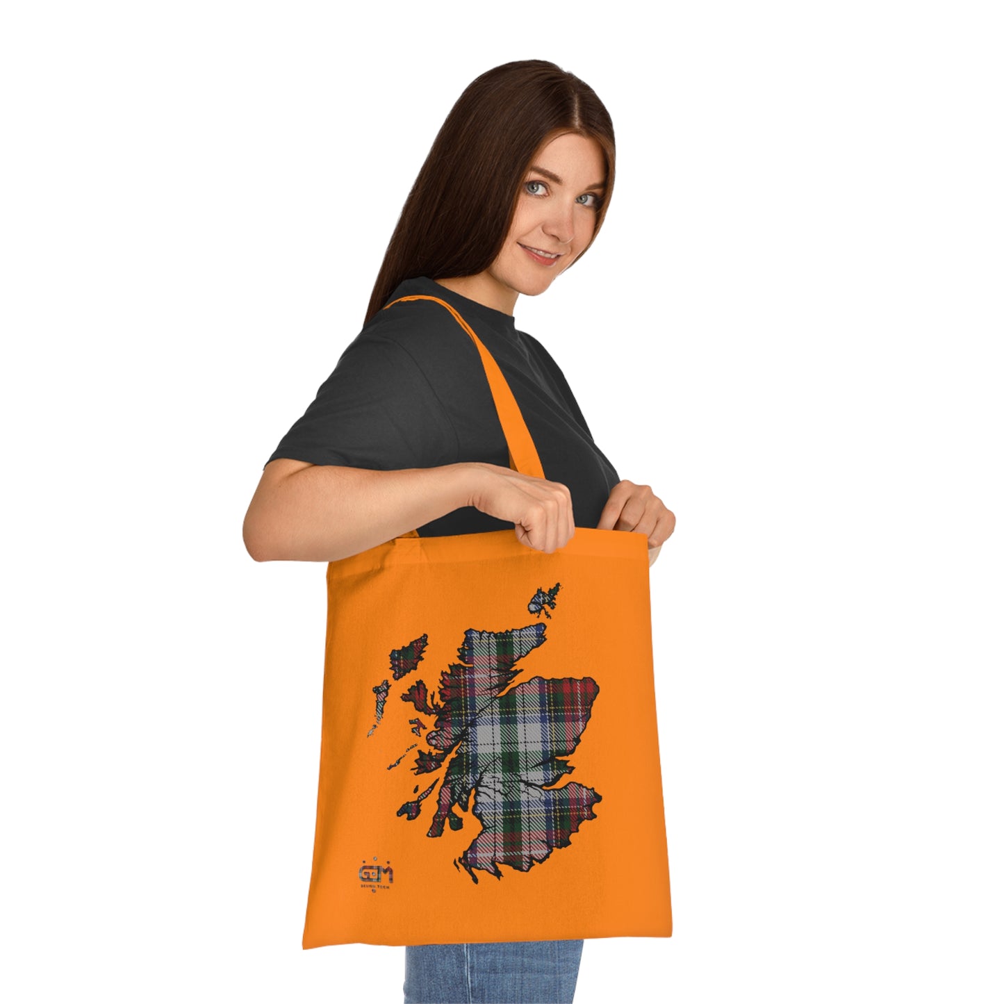Sac fourre-tout en coton réversible avec carte tartan d'Écosse - Stewart Tartan