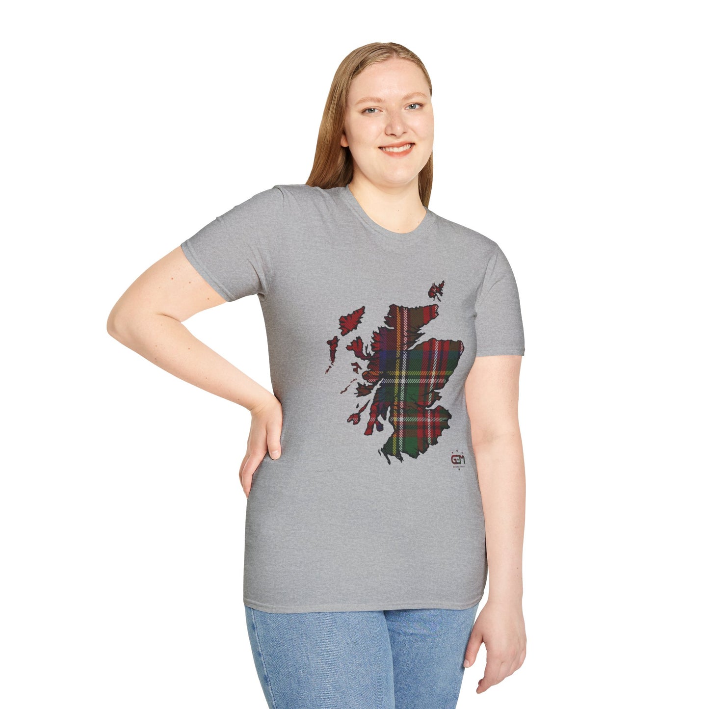 Tartan Scotland Map Softstyle Unisex T-Shirt - Stewart Royal Tartan Tee