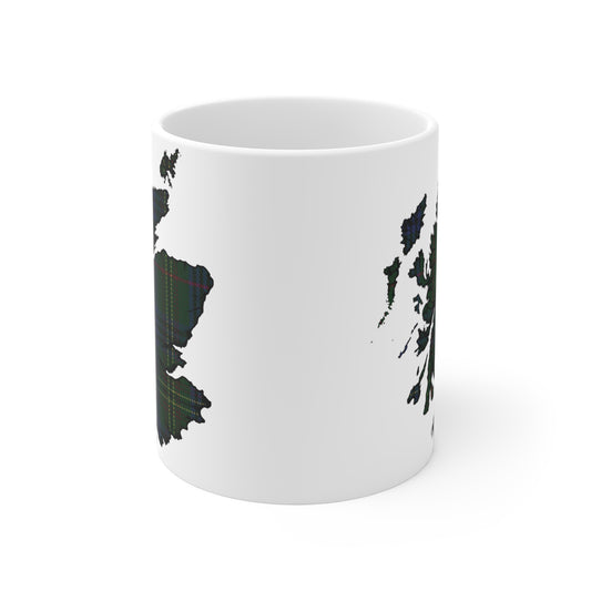 Scotland Map Mug 11oz, Kennedy Tartan