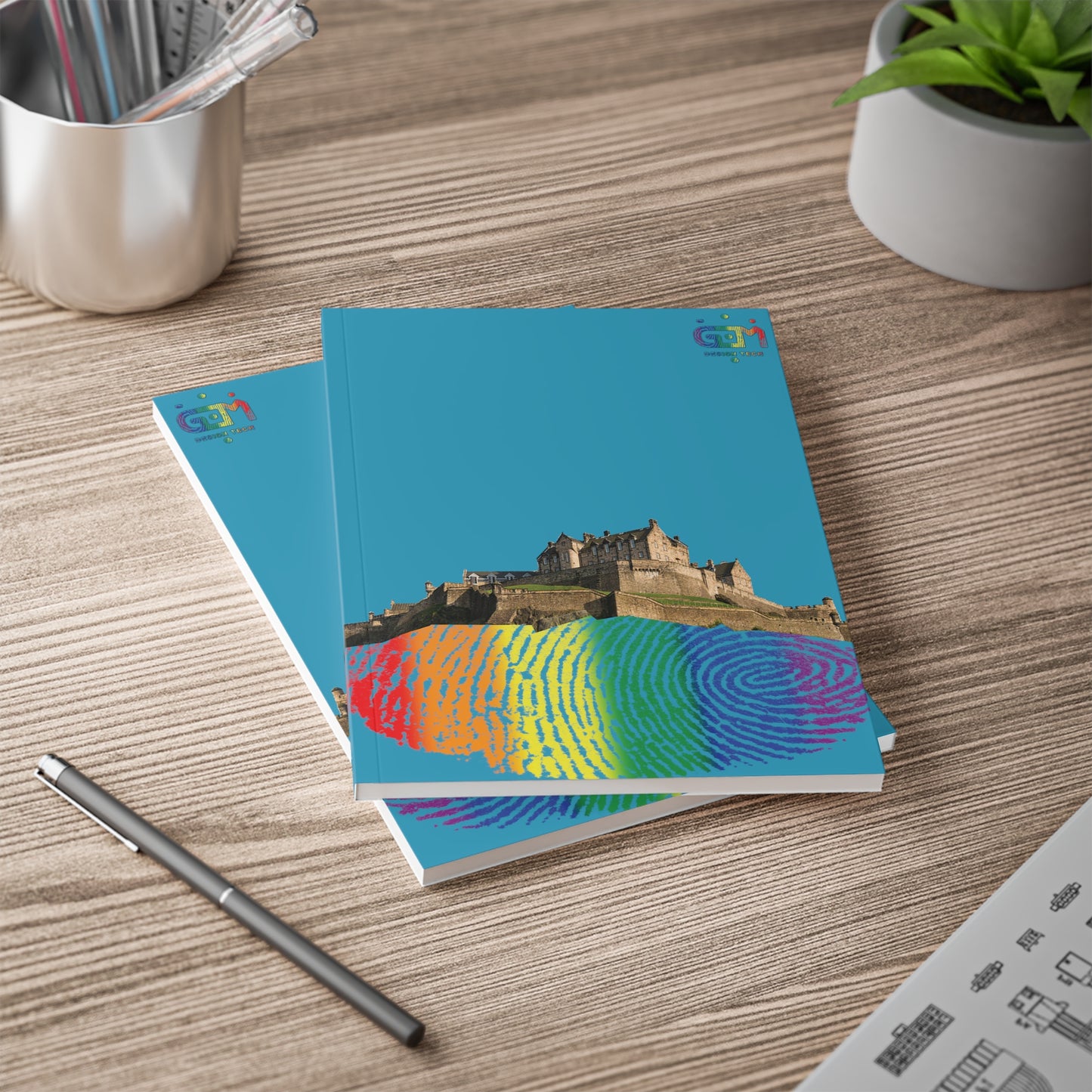 Edinburgh Castle Pride Fingerprint Rockface Softcover Notebook, A5