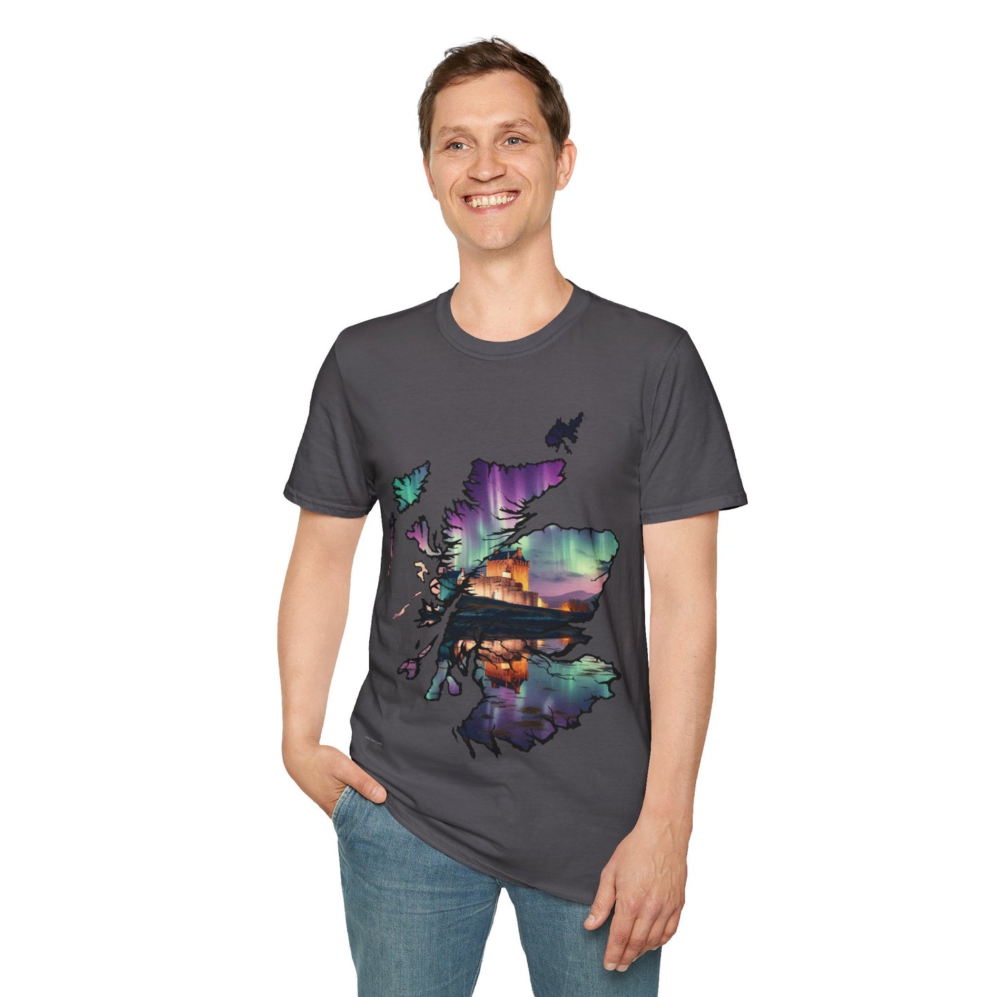 Eilean Donan Castle Scotland Map Softstyle T-Shirt, Unisex Tee, Scotland Shirt, Scottish Landmark, Nature, Scenery, Various Colours