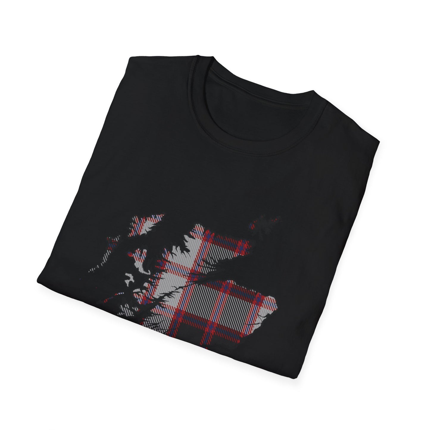 Tartan Scotland Map Softstyle Unisex T-Shirt - MacPherson Tartan Tee