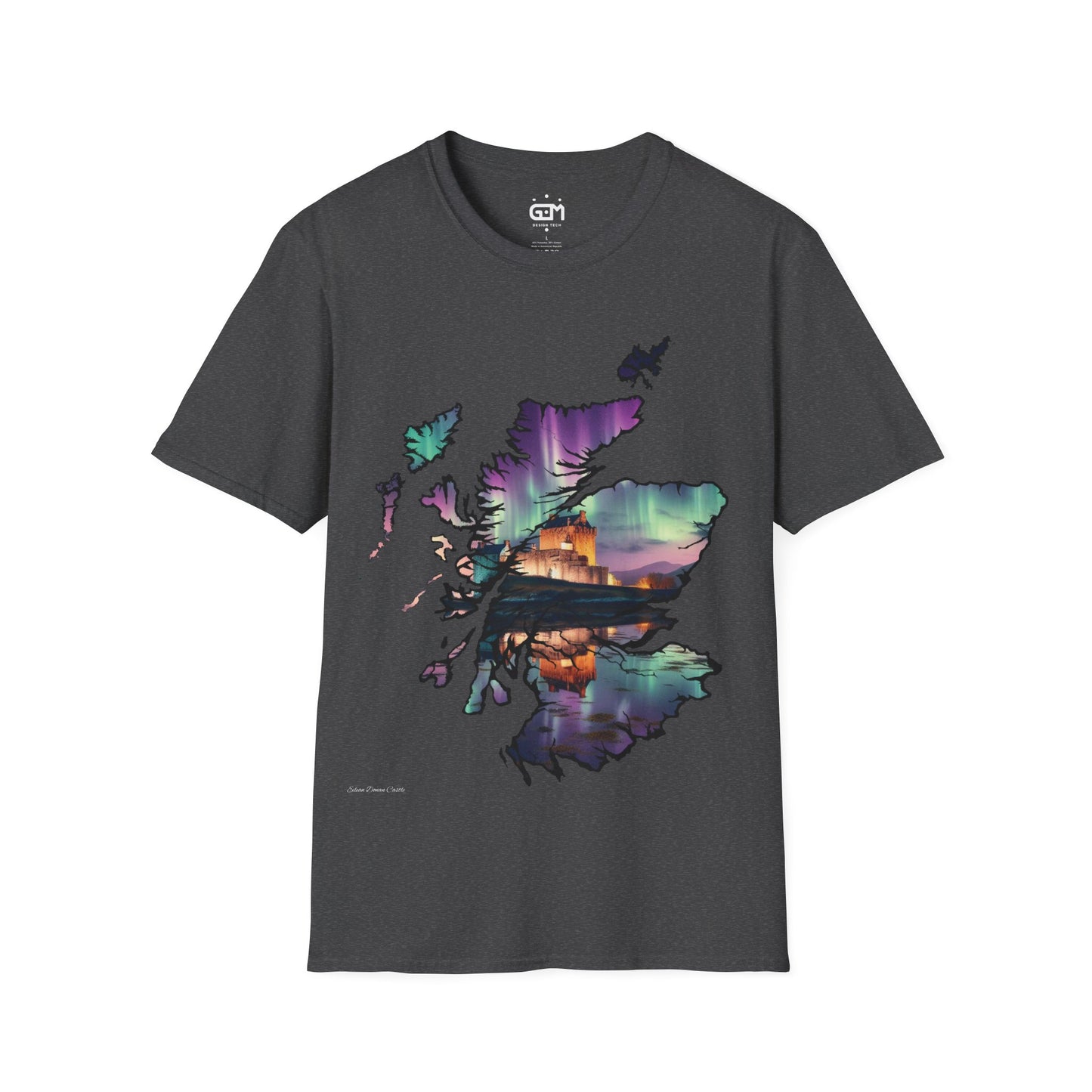 Eilean Donan Castle Scotland Map Softstyle T-Shirt, Unisex Tee, Scotland Shirt, Scottish Landmark, Nature, Scenery, Various Colours