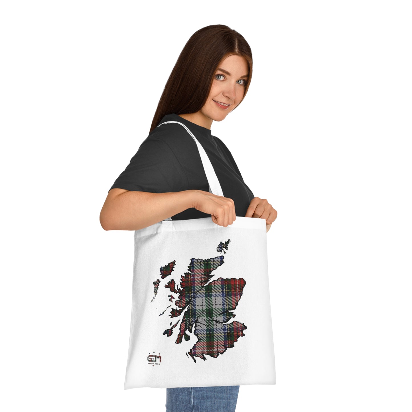 Sac fourre-tout en coton réversible avec carte tartan d'Écosse - Stewart Tartan