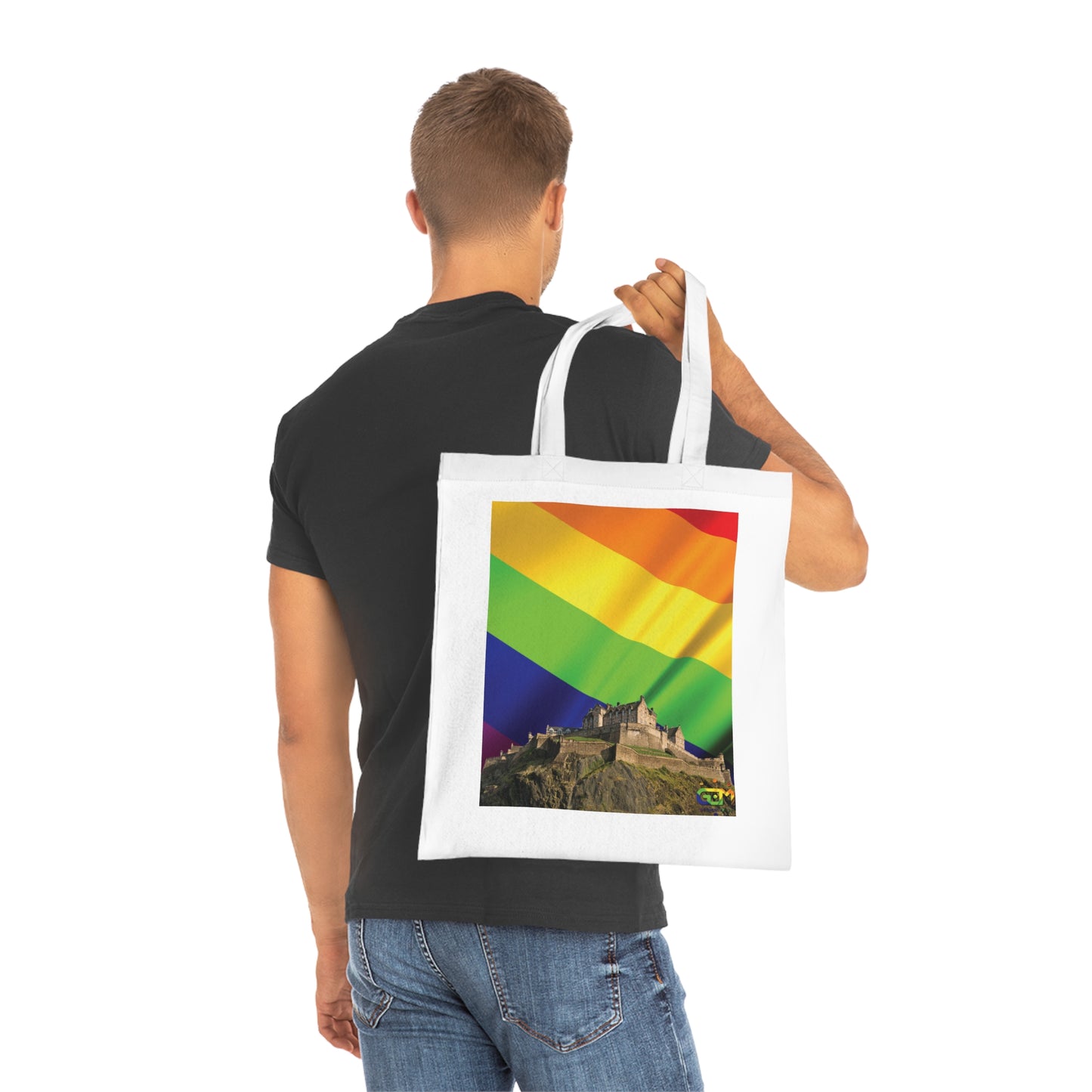 Ciel de drapeau de fierté du château d'Édimbourg Tote bag doublé