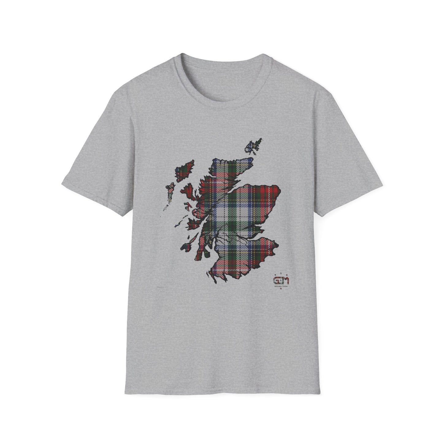 Tartan Scotland Map Softstyle Unisex T-Shirt - Stewart Tartan Tee