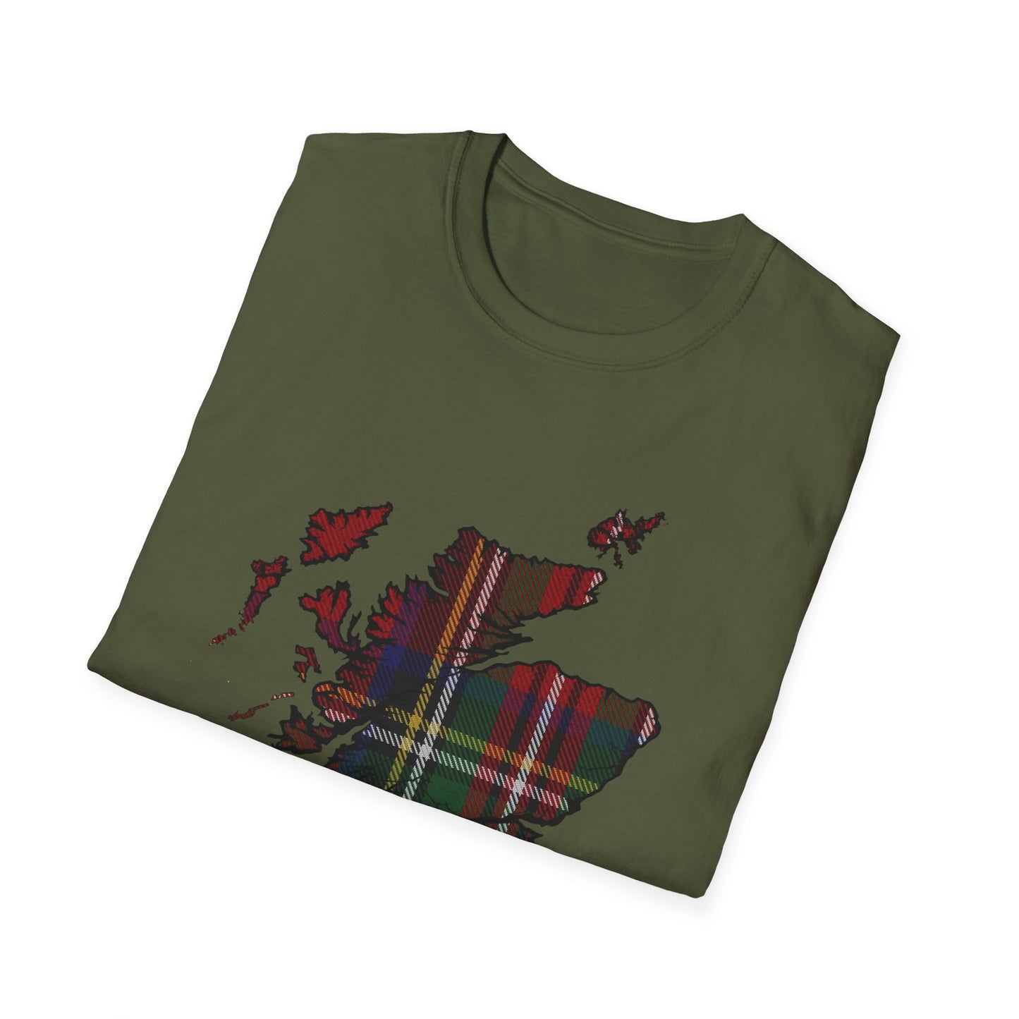 Tartan Scotland Map Softstyle Unisex T-Shirt - Stewart Royal Tartan Tee