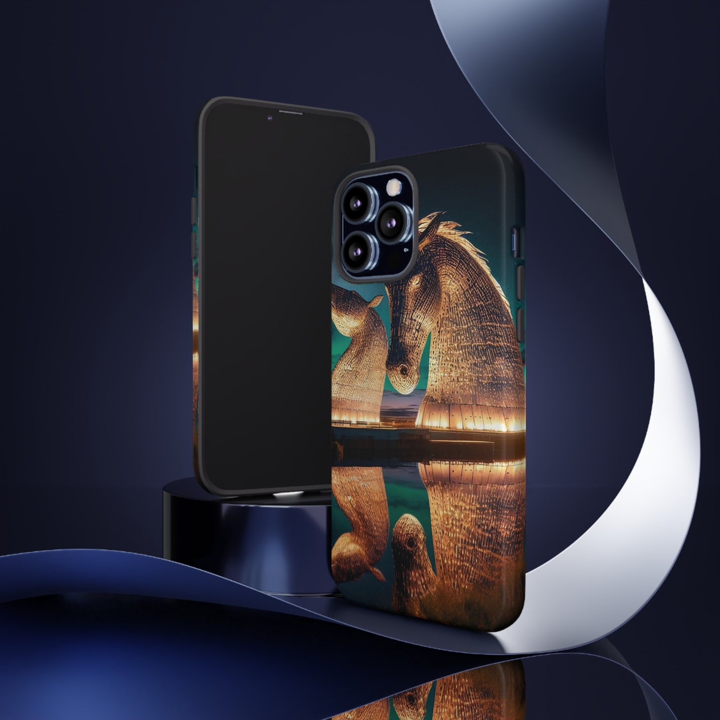 Kelpies Northern Lights Art Phone Case, Scotland, Various