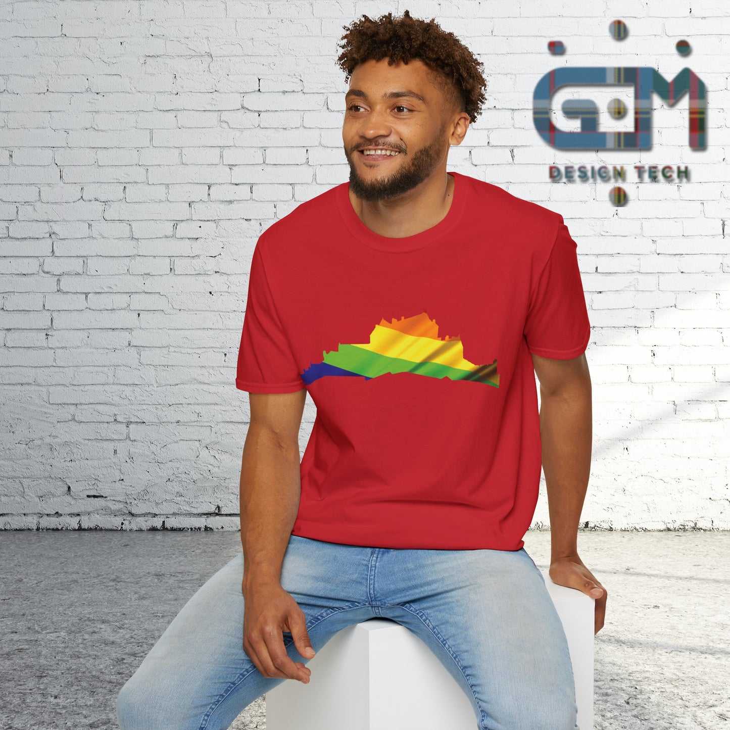 Edinburgh Castle Pride Flag Art Unisex T-Shirt