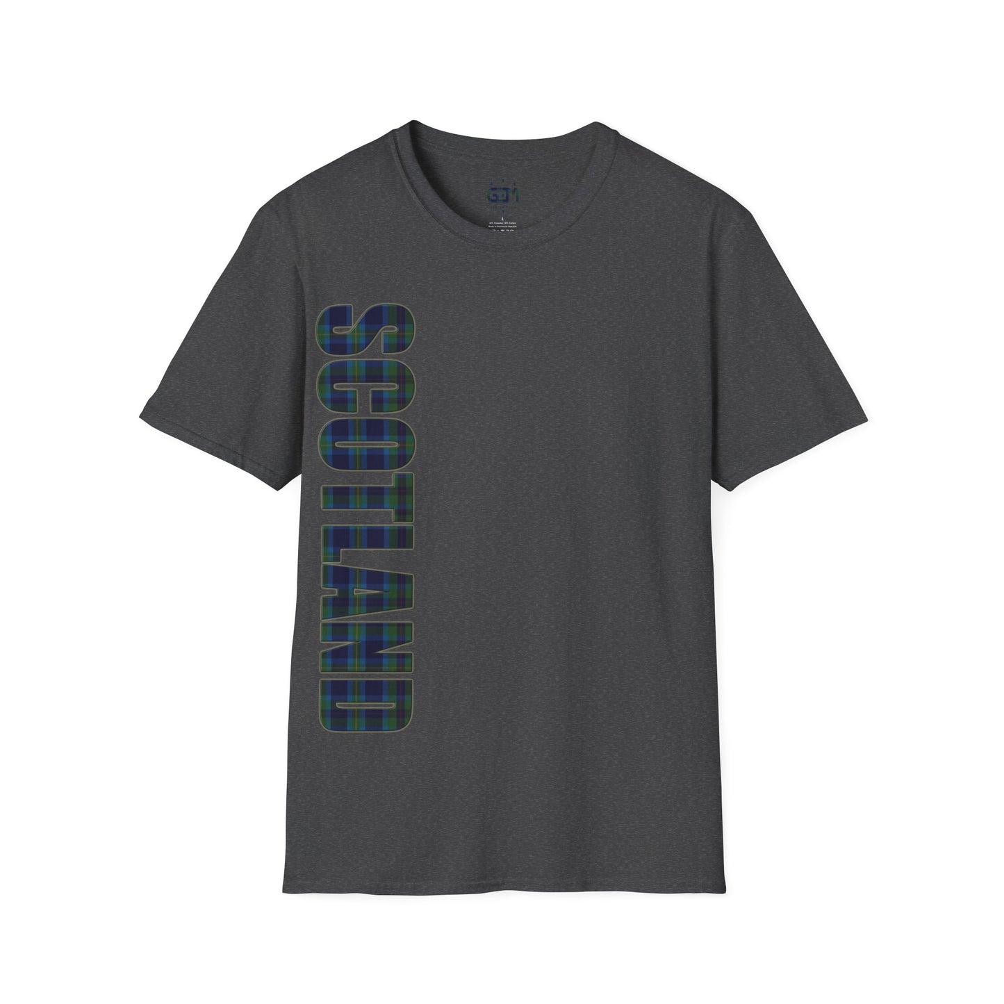 Scotland Lettering Miller Tartan Softstyle T-Shirt, Unisex Tee, Various Colours