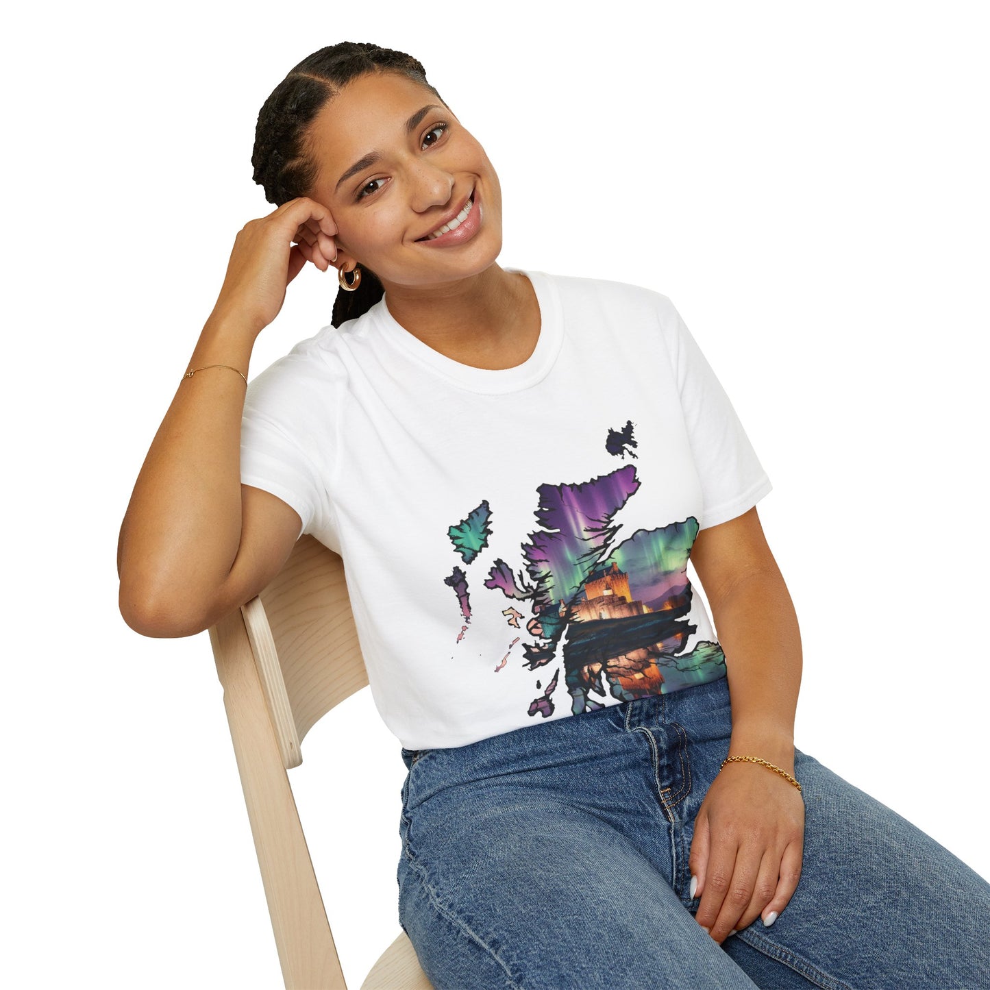 Eilean Donan Castle Scotland Map Softstyle T-Shirt, Unisex Tee, Scotland Shirt, Scottish Landmark, Nature, Scenery, Various Colours