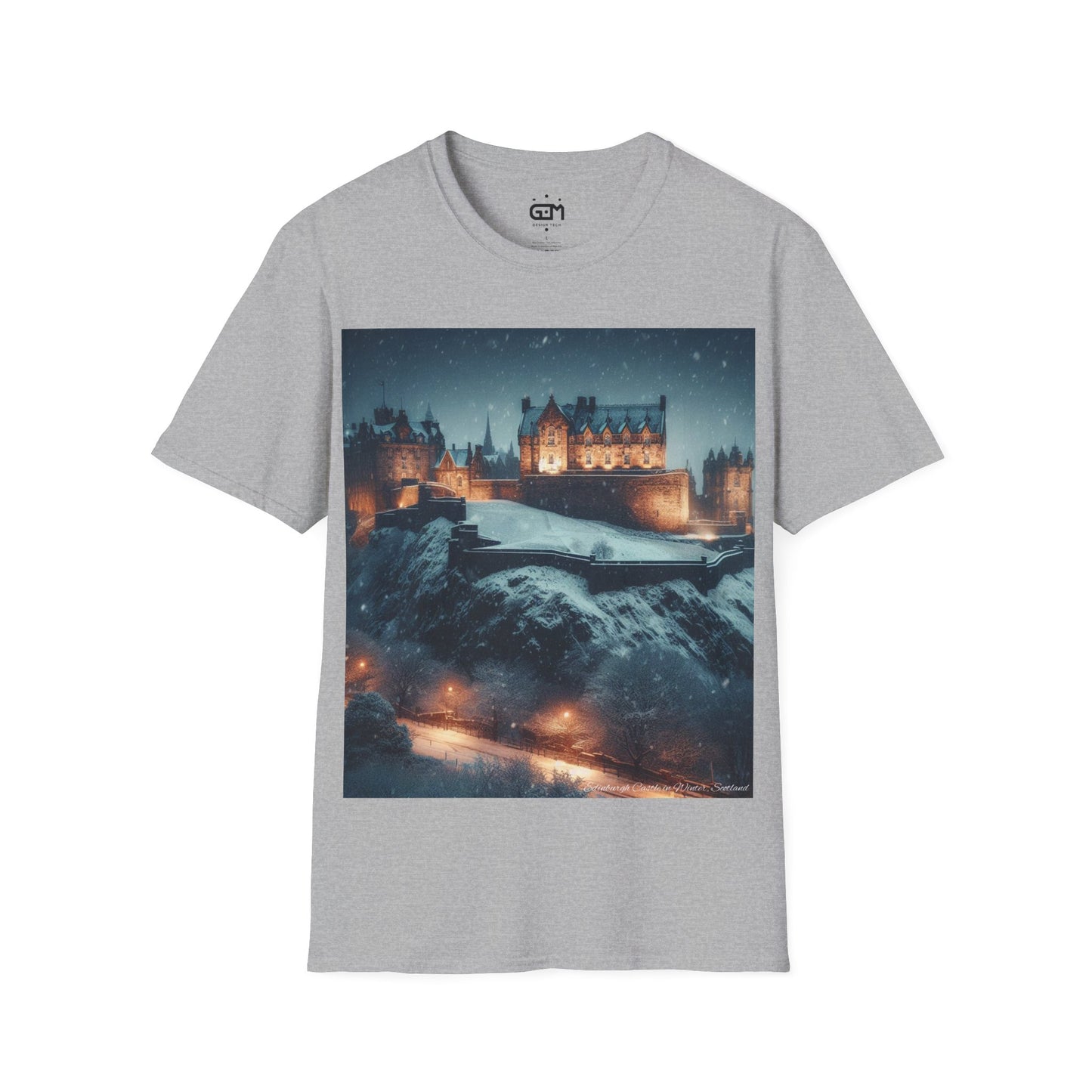 Edinburgh Castle in Winter Softstyle T-Shirt, Unisex Tee, Scotland Shirt, Scottish Landmark, Nature, Scenery, Various Colours