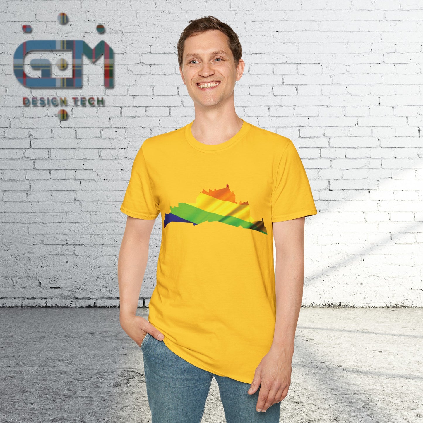 Edinburgh Castle Pride Flag Art Unisex T-Shirt