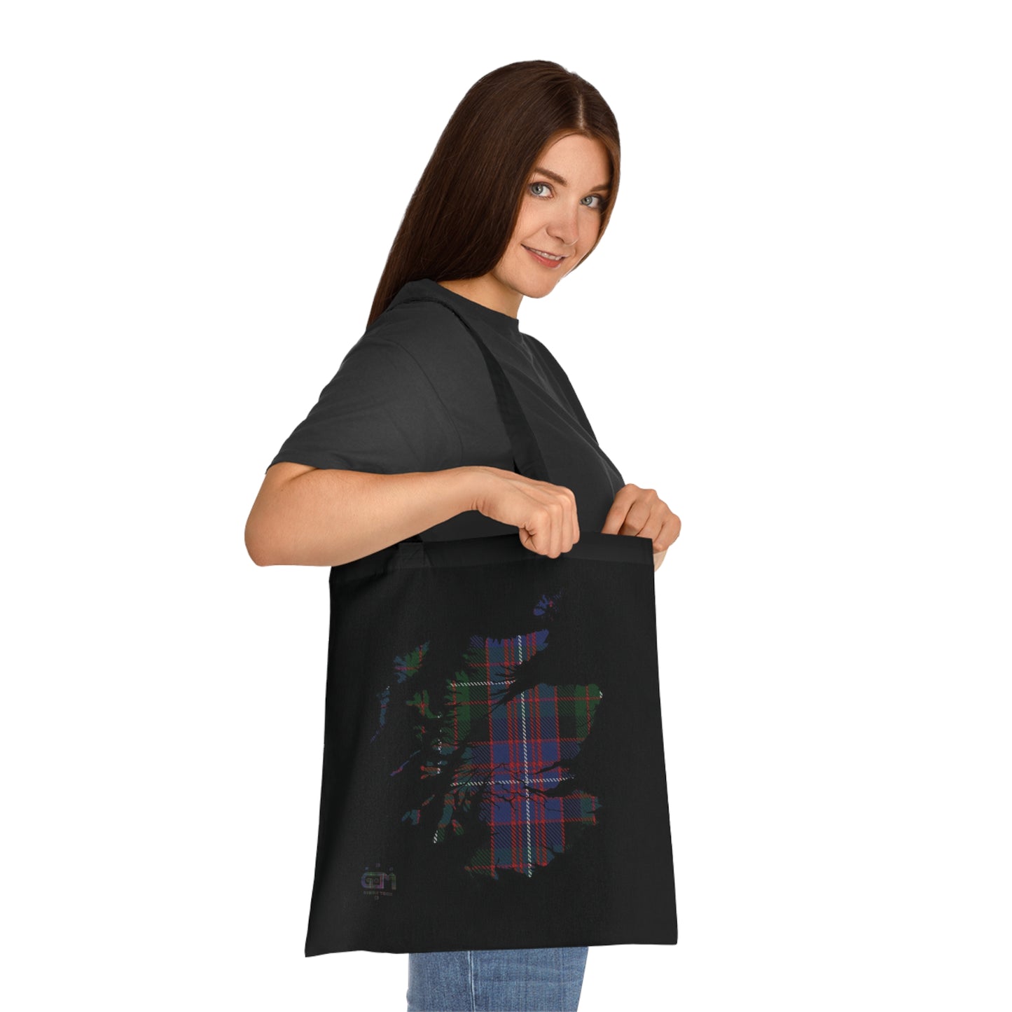 Sac fourre-tout en coton réversible avec carte tartan d'Écosse - Rankin Tartan