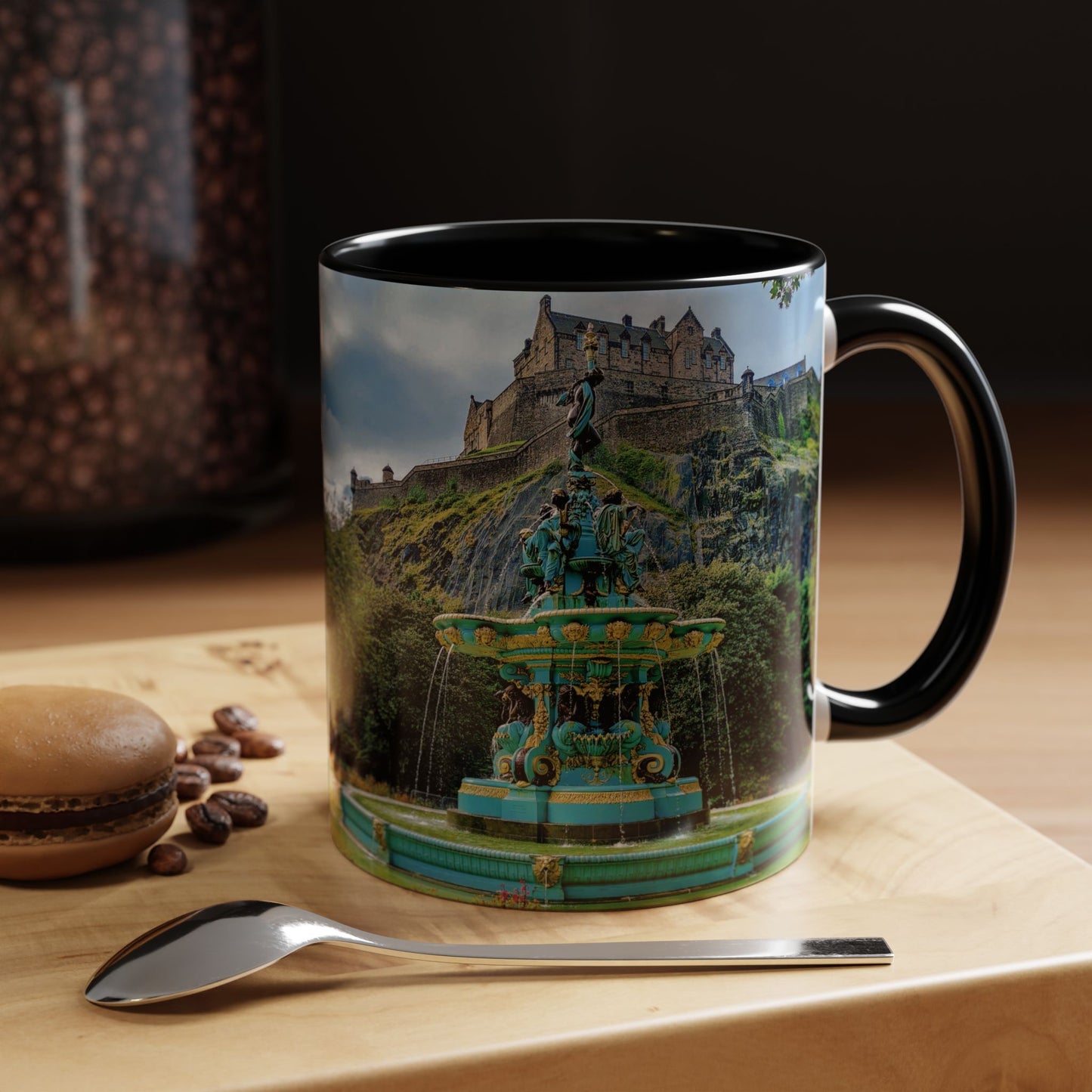 Tasses décoratives Écosse en gros plan - Scènes variées (noir)