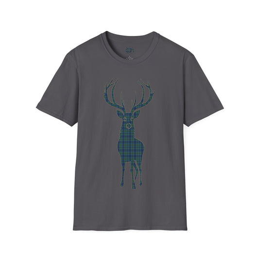 Tartan Stag Softstyle T-Shirt - Keith Tartan, Tee unisexe, Paysage écossais, Différentes couleurs