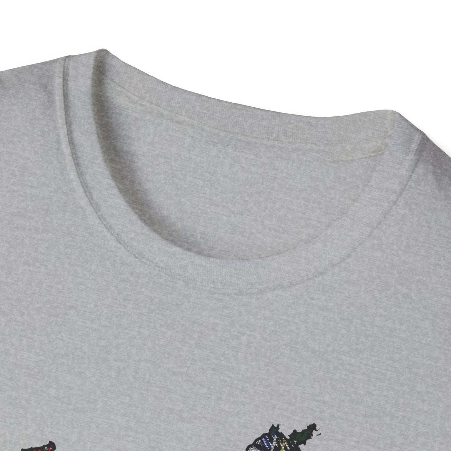 Tartan Scotland Map Softstyle Unisex T-Shirt - Stewart Tartan Tee