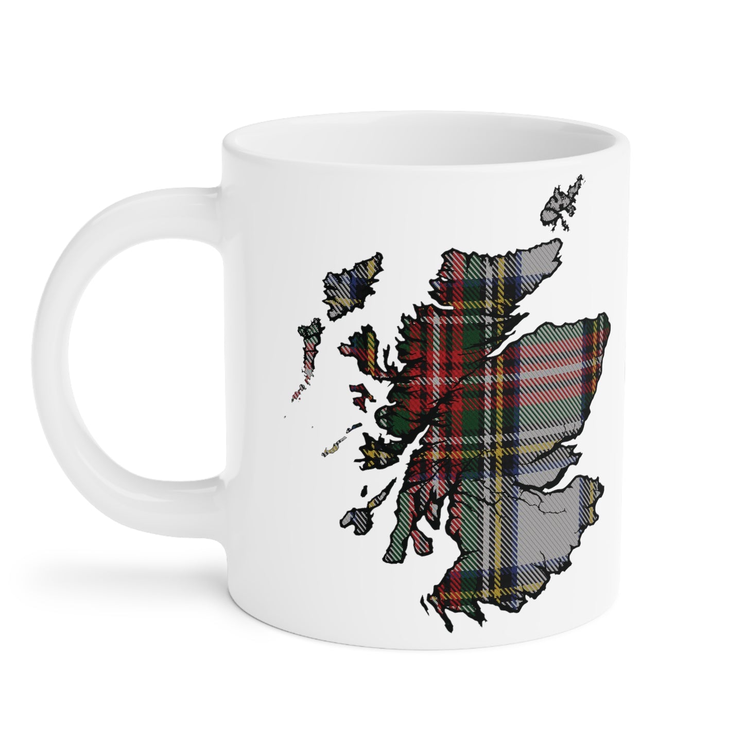 Scotland Tartan Map Mug - Stewart Dress Tartan, Various Sizes