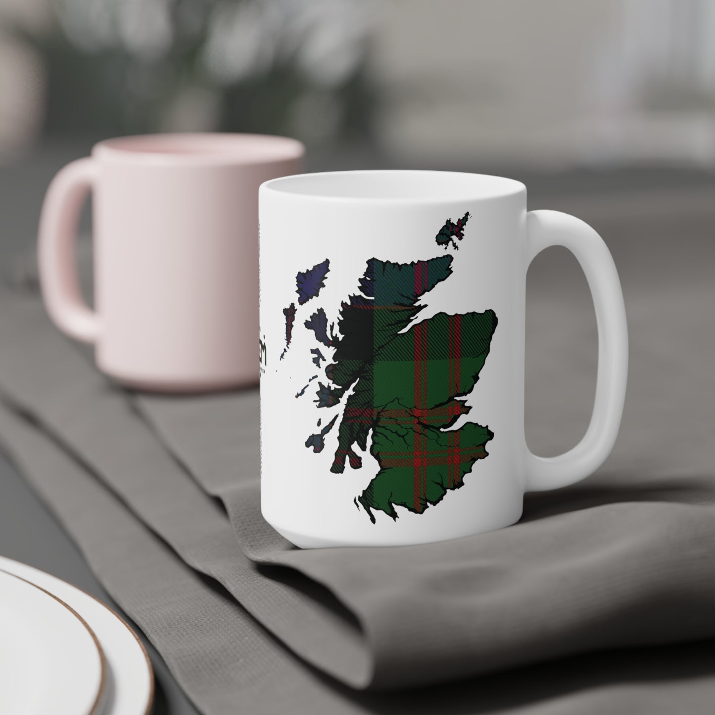 Scotland Tartan Map Mug - MacDonald Tartan, Various Sizes