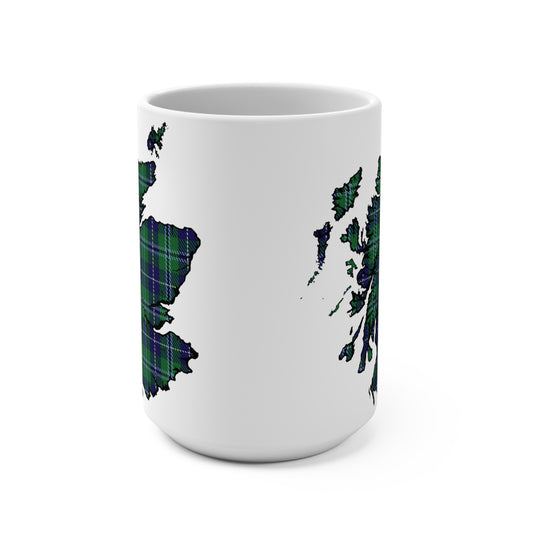 Scotland Map Mug 15oz, Douglas Tartan