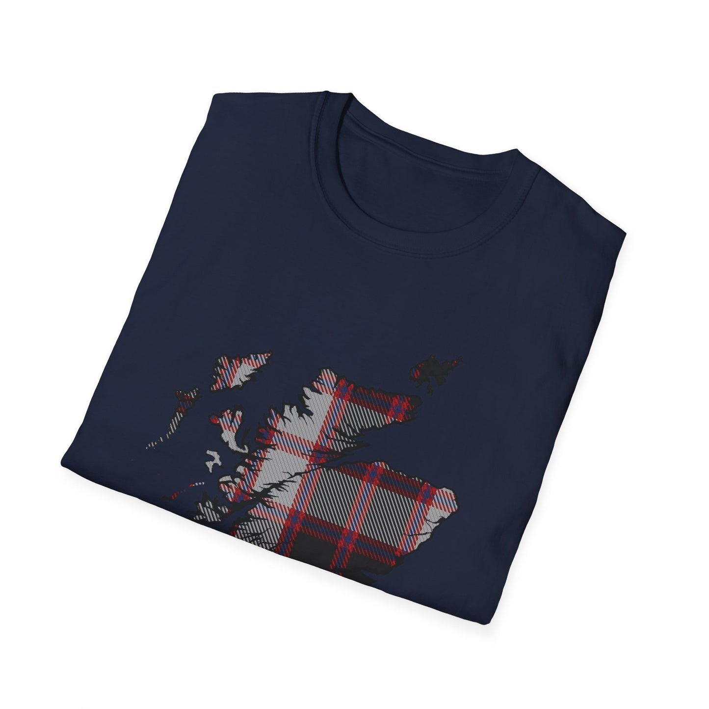 Tartan Scotland Map Softstyle Unisex T-Shirt - MacPherson Tartan Tee