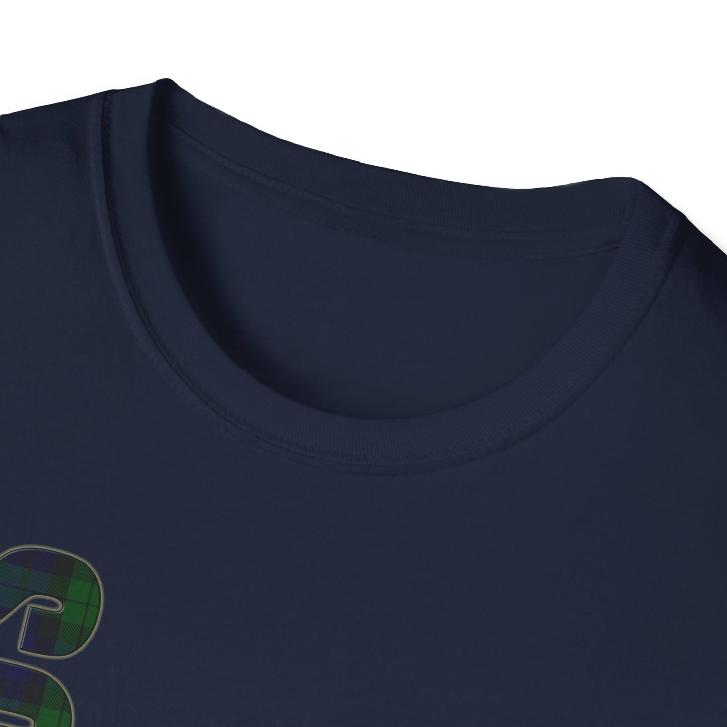 Tartan Scotland Lettrage Softstyle T-shirt unisexe, Black Watch Tartan Tee