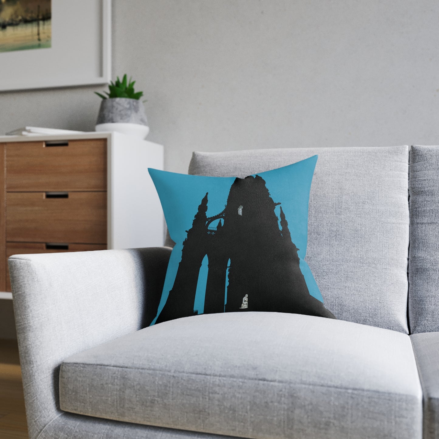 Coussins carrés Scotland Art Silhouette : différentes tailles