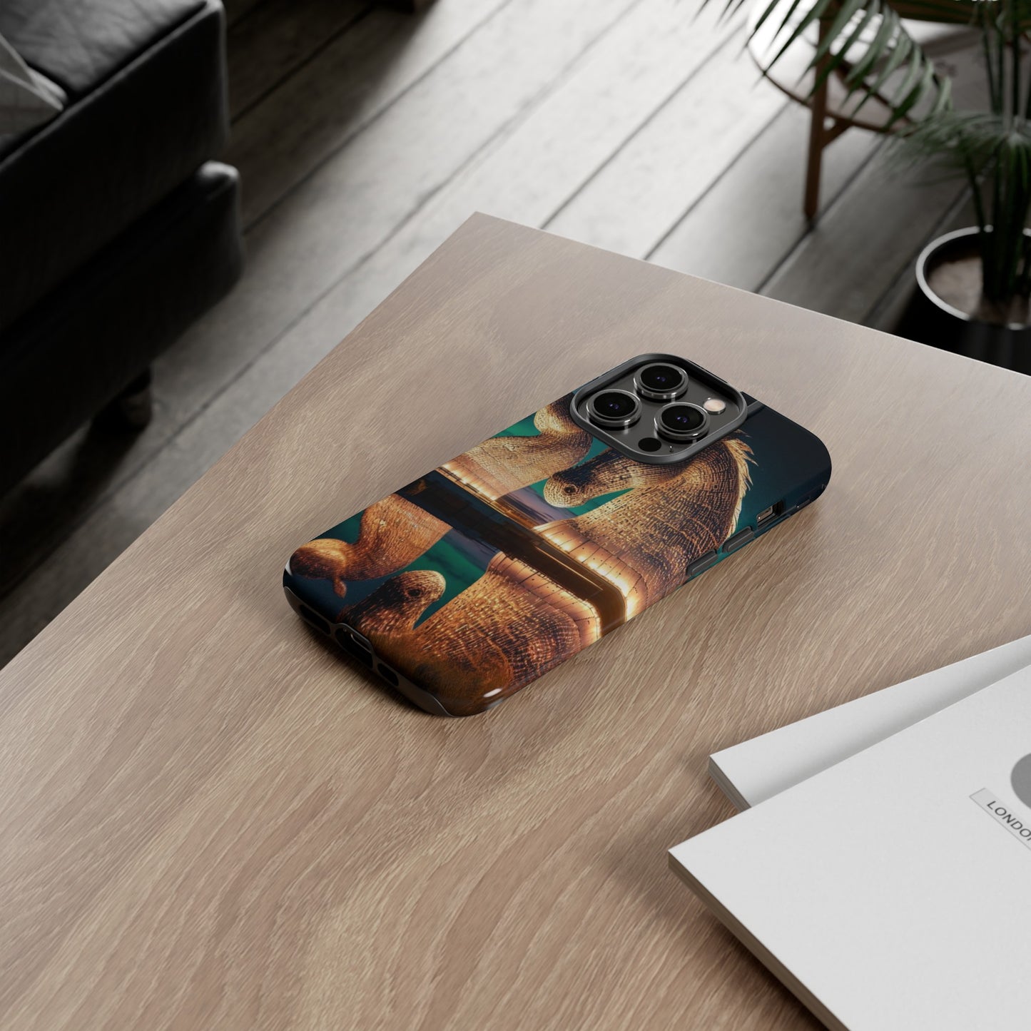 Kelpies Northern Lights Art Phone Case, Scotland, Various