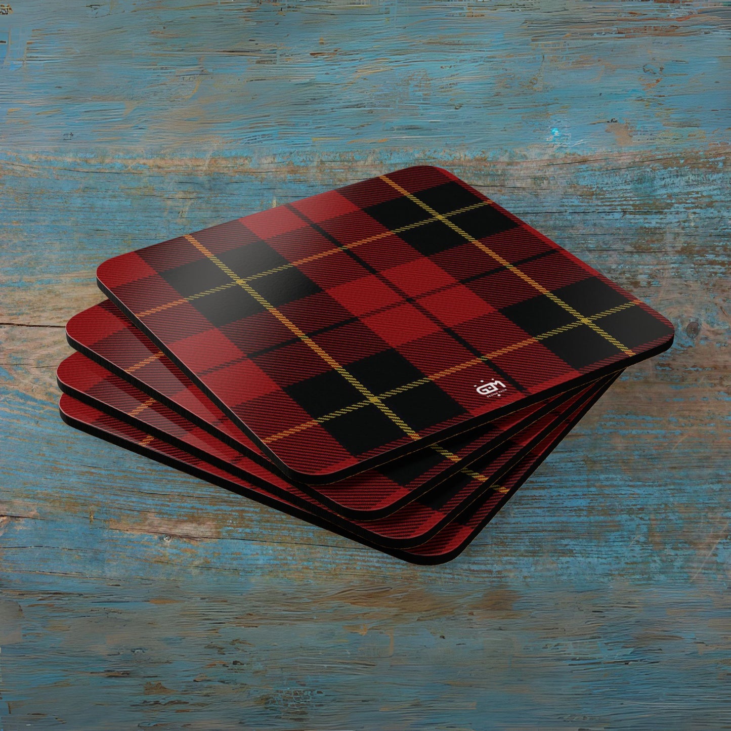 Scottish Tartan Cork Coaster Set (T-Z)