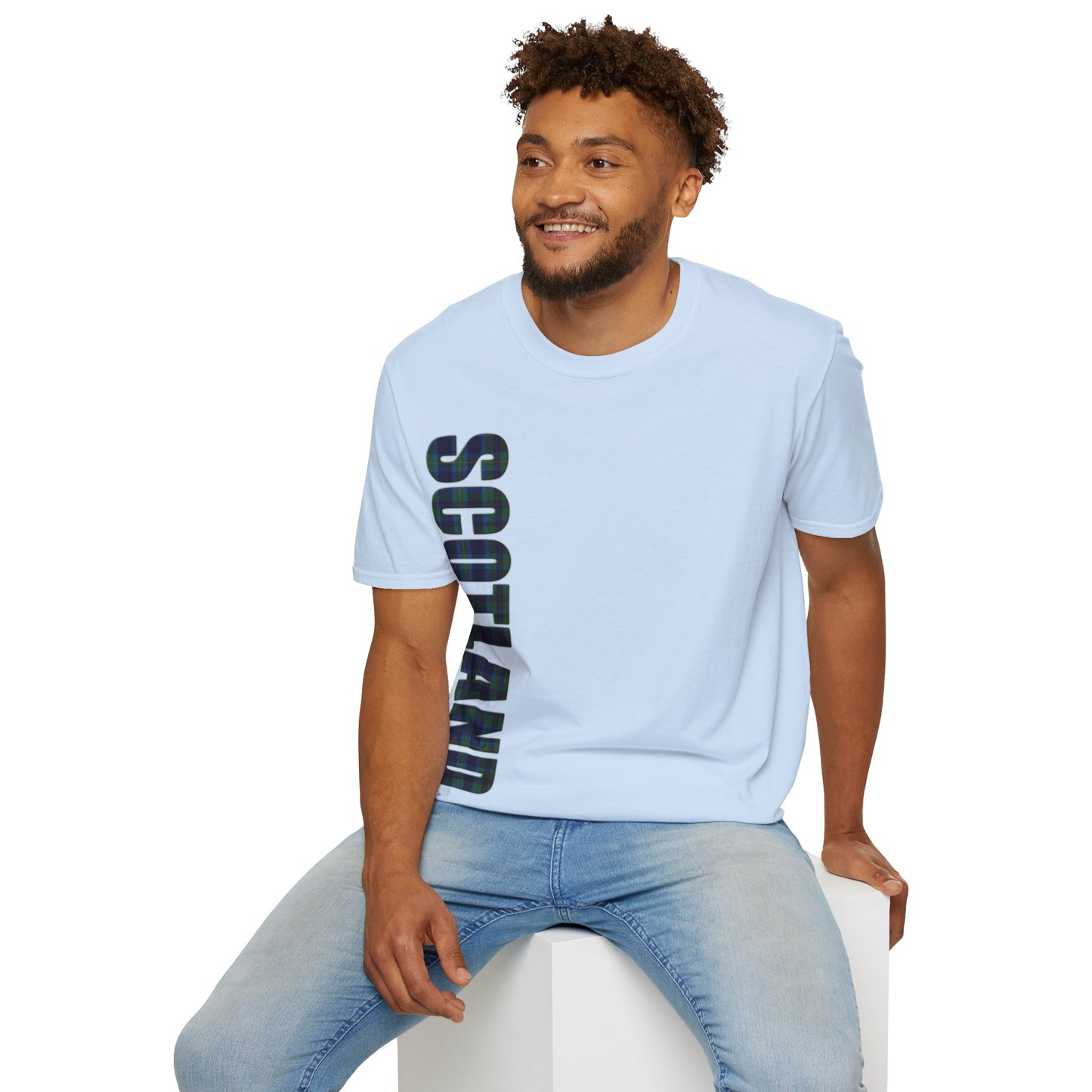 Scotland Lettering Miller Tartan Softstyle T-Shirt, Unisex Tee, Various Colours