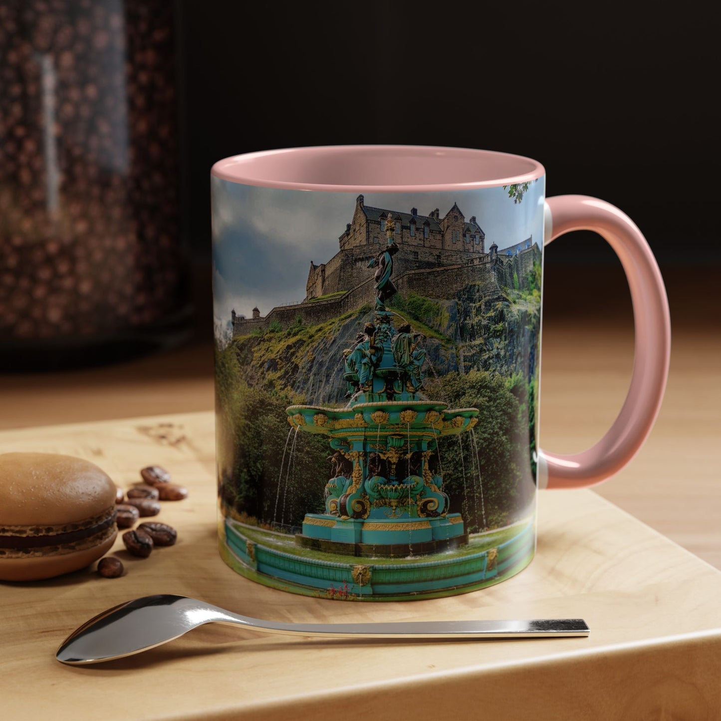 Tasses décoratives Écosse en gros plan - Scènes variées (rose)