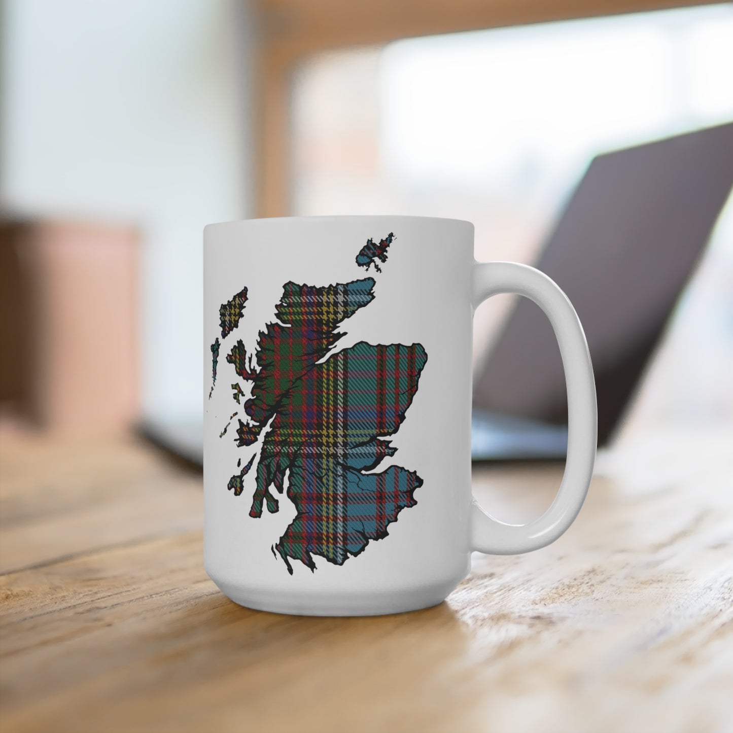 Scotland Tartan Map Mug - Anderson Tartan, Various Sizes
