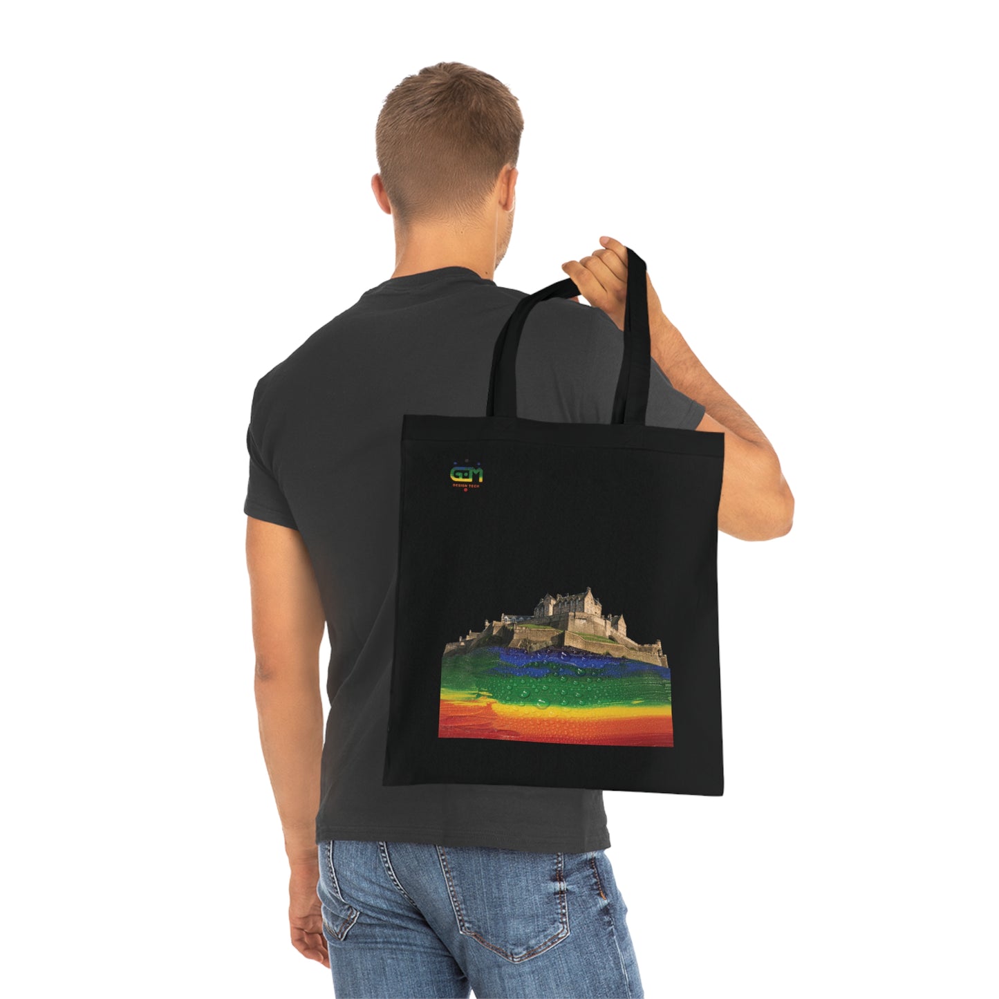 Pride Rain Rock Edinburgh Castle Cotton Tote Bag