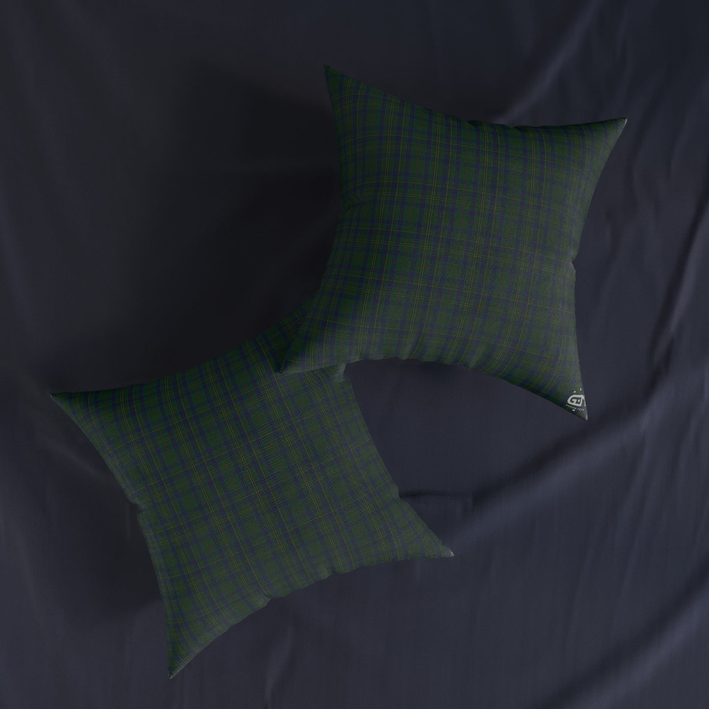 Coussin Carré Réversible : Kennedy Tartan, Différentes Tailles