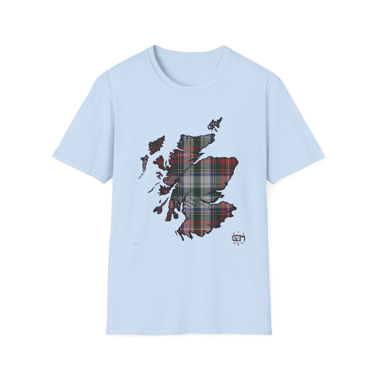 Tartan Scotland Map Softstyle Unisex T-Shirt - Stewart Tartan Tee